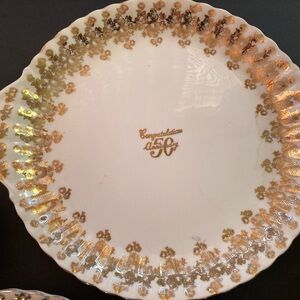 Gold Floral Royal Albert cake plate
